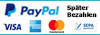 Logo Zahlung per Paypal, SEPA-Lastschrift, Kreditkarte, Rechnung