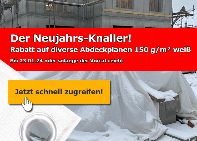 Neujahr-Rabattaktion Abdeckplanen 150 g/² weiß