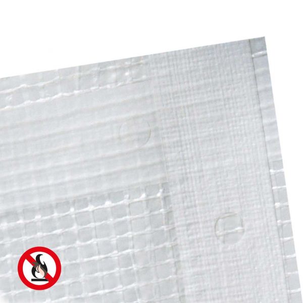 Gitter-Abdeckplane mit Ösenband statt Ösen